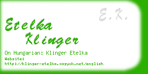 etelka klinger business card